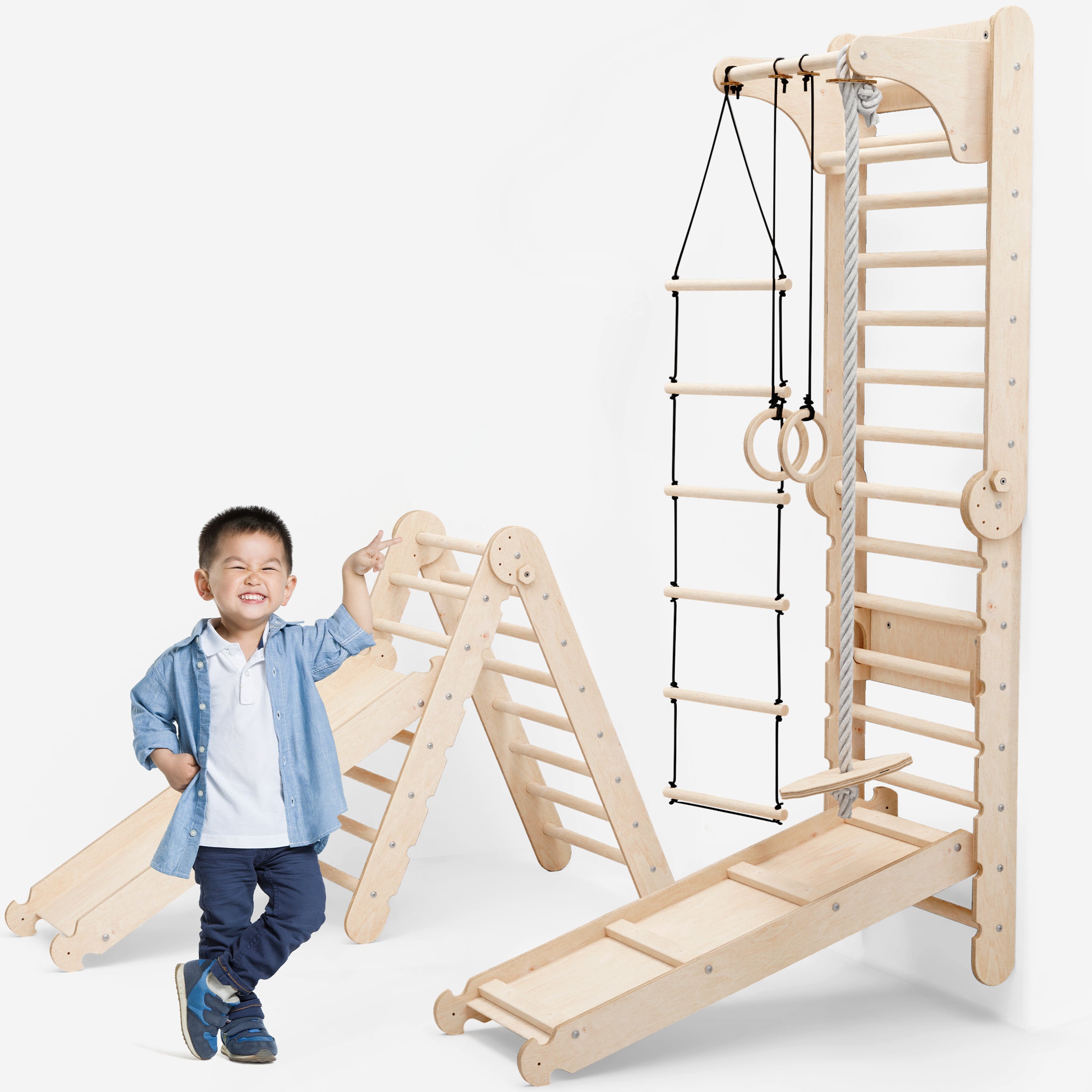 屋内用木製クライミングフレーム