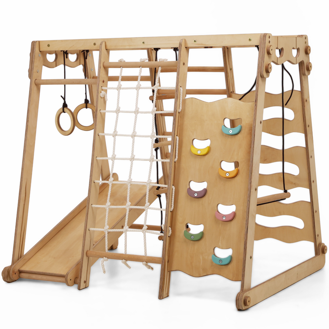 6-in-1 幼児向け木製クライミングフレーム(プレイエリア・ブランコ 6-in-1 幼児向け木製クライミングフレーム(プレイエリア・ブランコ