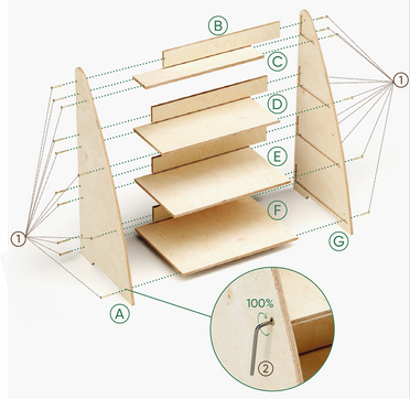 キッズシェルフ（本＆おもちゃ用・ミドルサイズ）